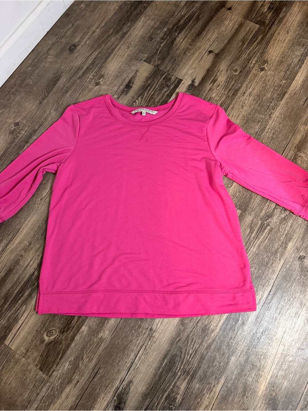 Pink Relaxed Women's Pullover Sweatshirt with V-Inset size small - Picture 8 of 14